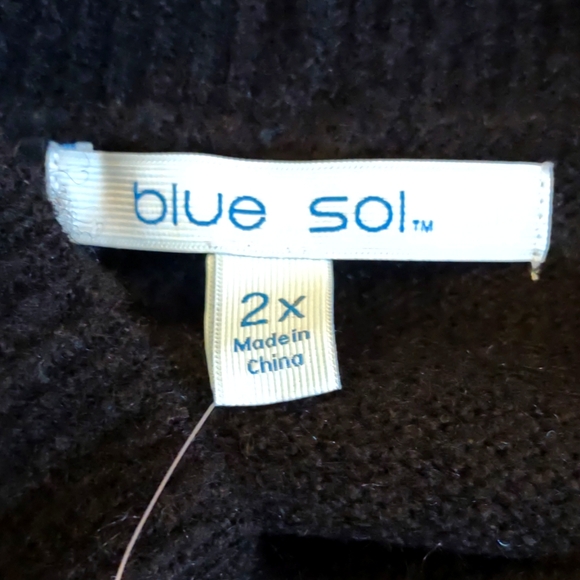 +SZ NWT LS BLK Sequin Sweater SZ 2X BY Blue Sol - Picture 5 of 9